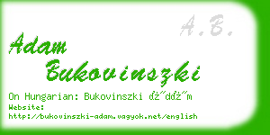 adam bukovinszki business card